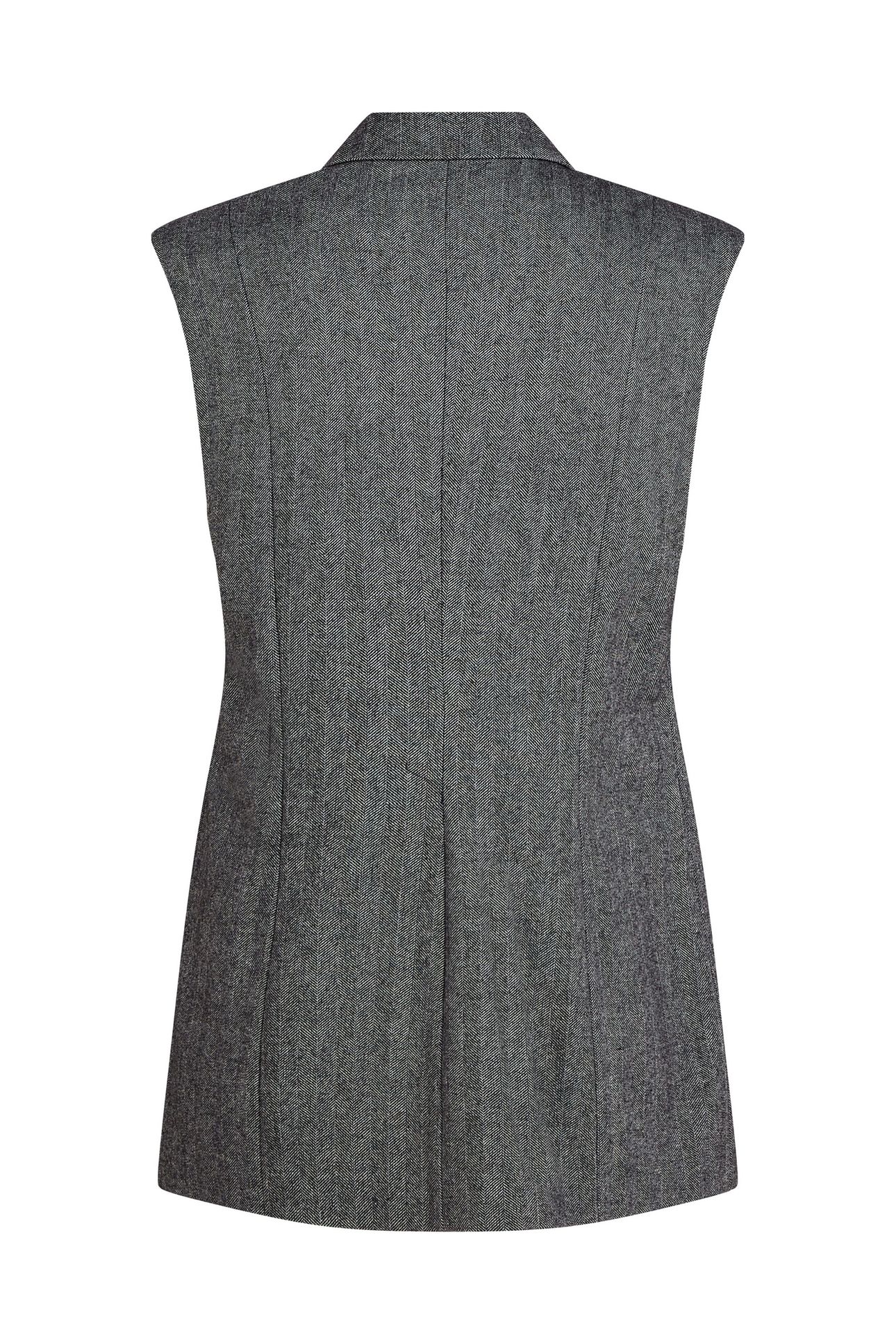 EMBELLISHED LAPEL TWEED GILET GREY/BLACK 5