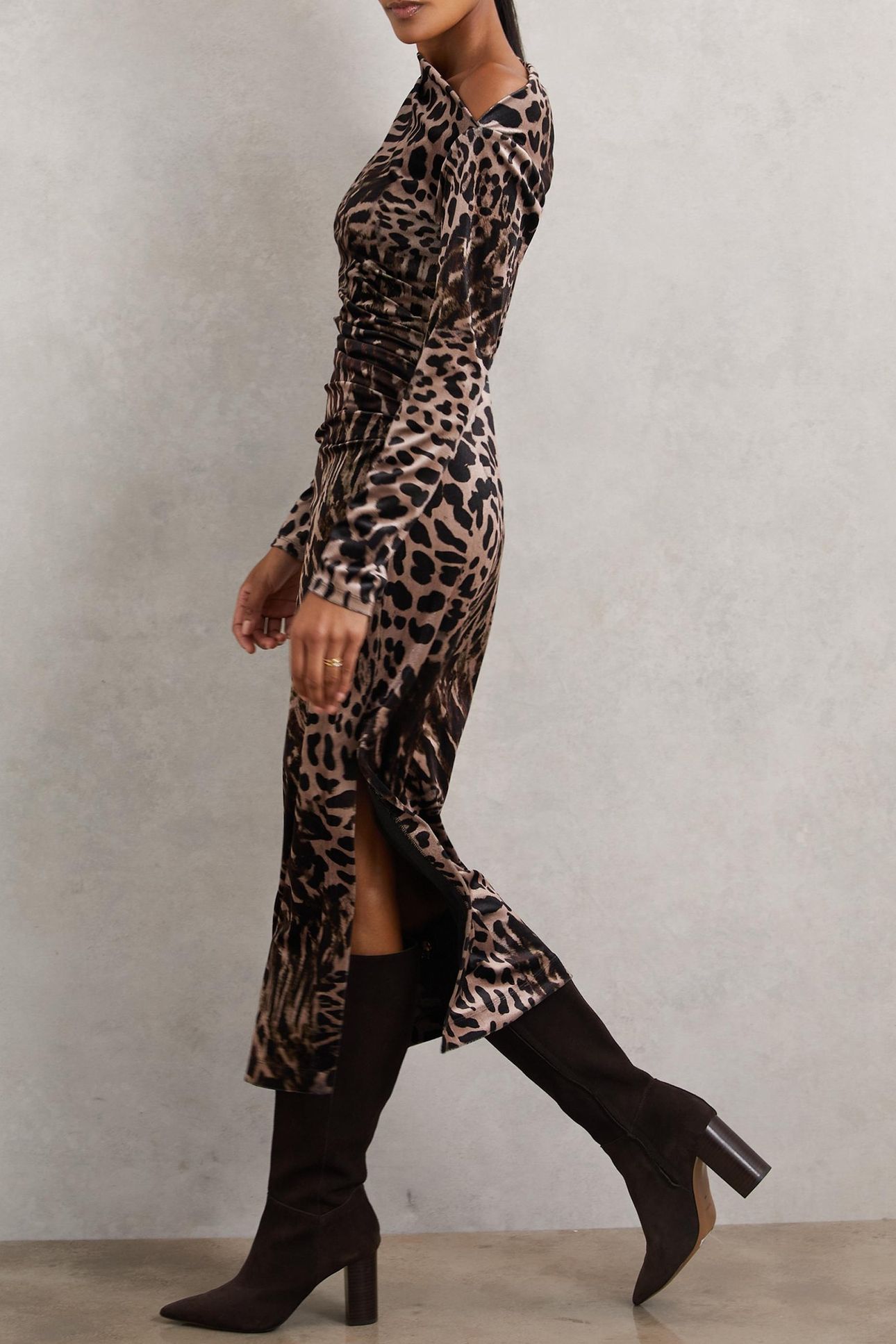 PRINTED VELVET BLACK/BROWN 3