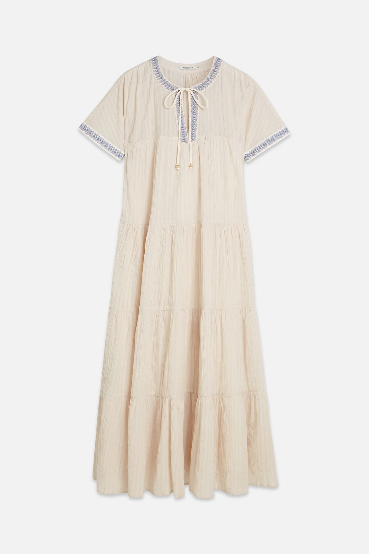 COTTON CREPE ANKLE LENGTH CAFTAN DRESS FOG 5