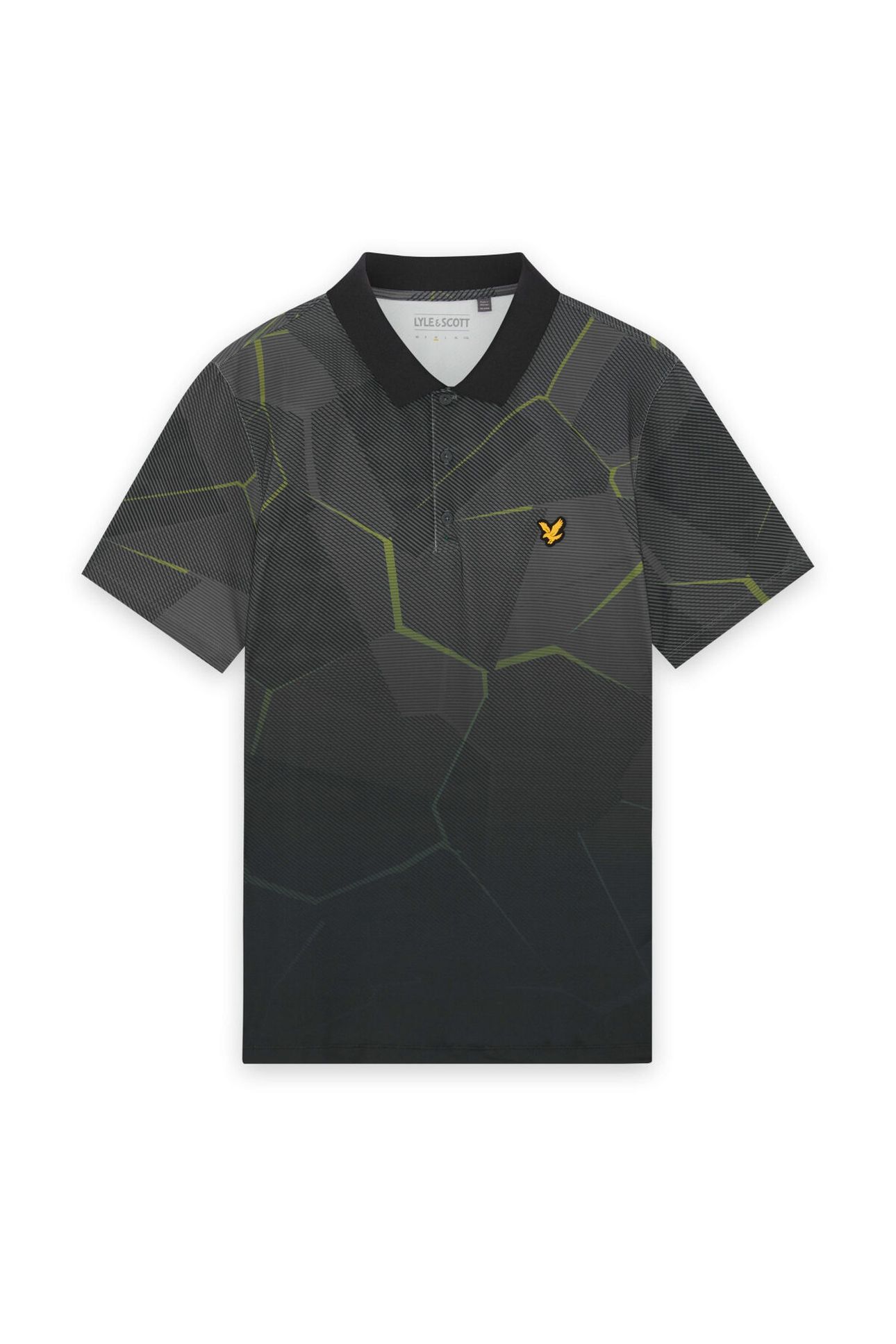 GOLF GEOMETRIC PRINT POLO JET BLACK 4