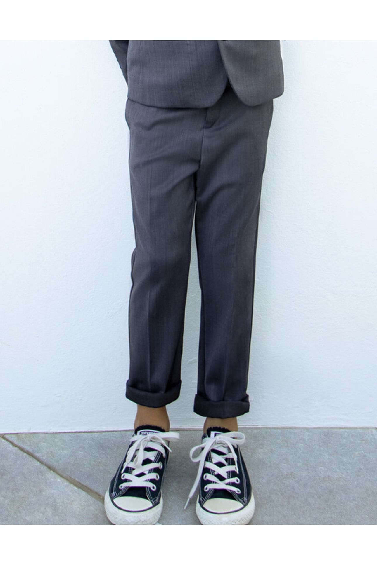 BOYS' NAVY SEMI_PLAIN SUIT TROUSERS 3