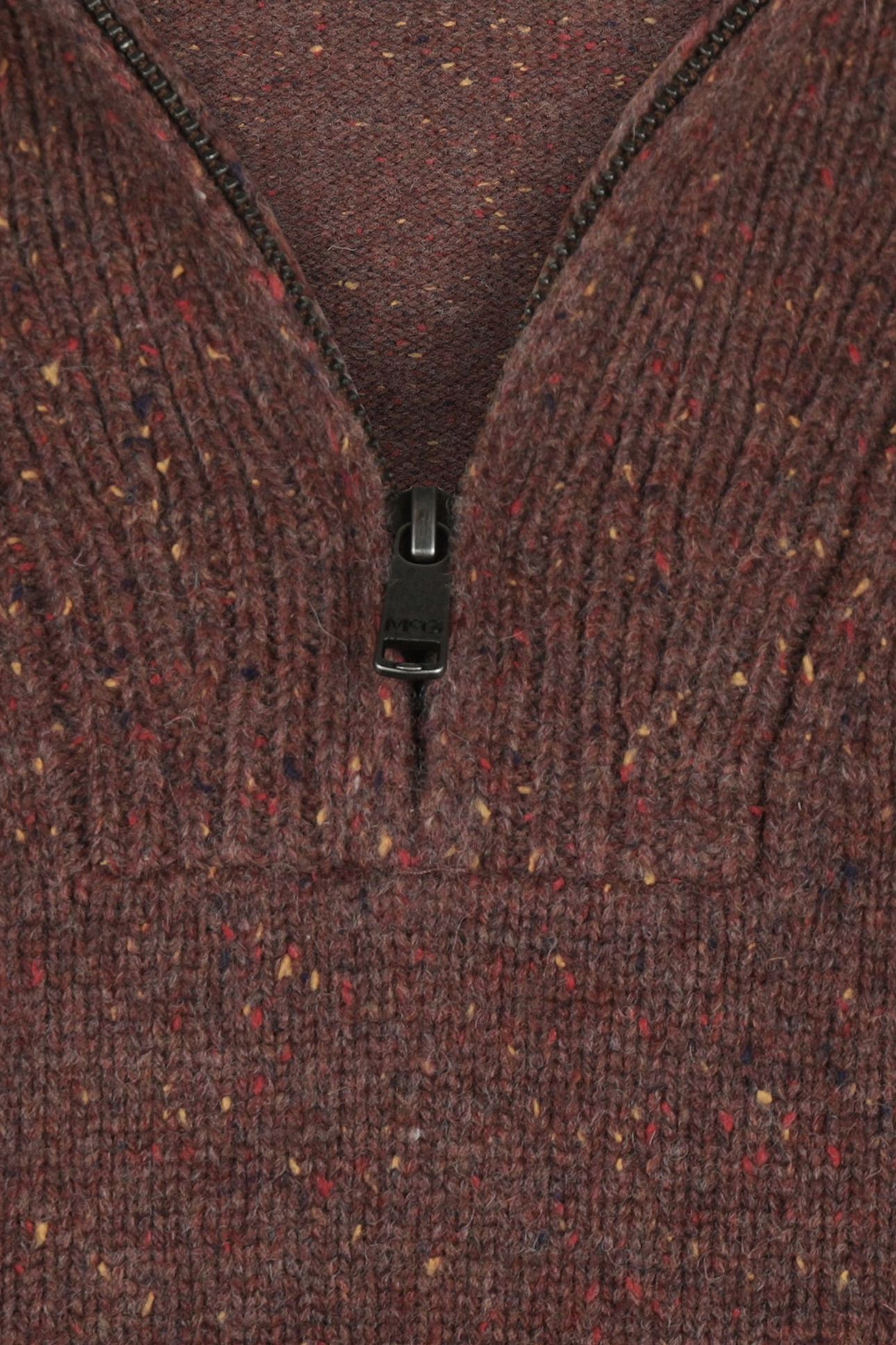 ZIP MOCK FISHERMANS SWEATER CHOCOLATE BROWN 8