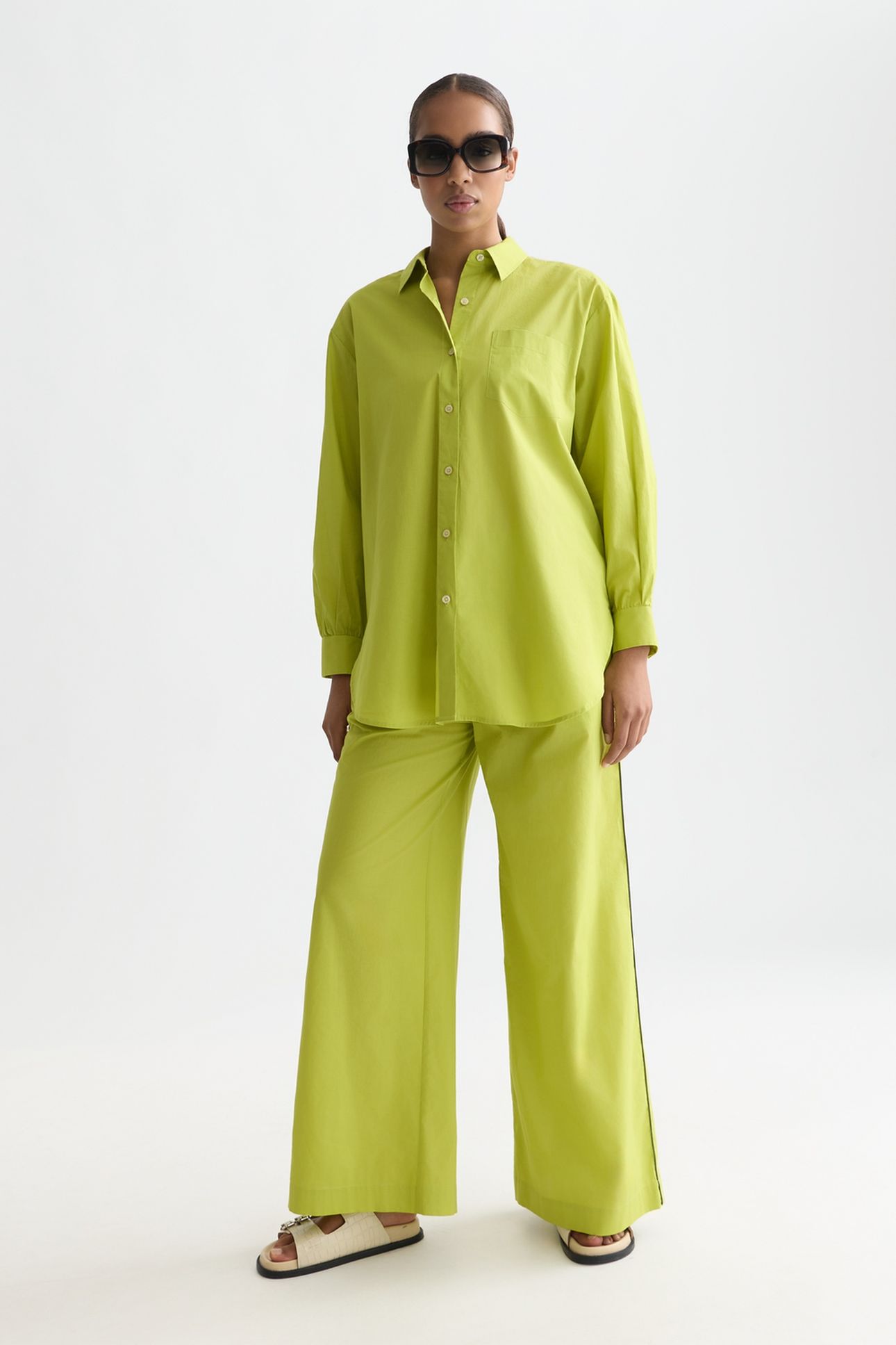 COTTON VOILE OVERSIZED SHIRT GREEN OASIS 3