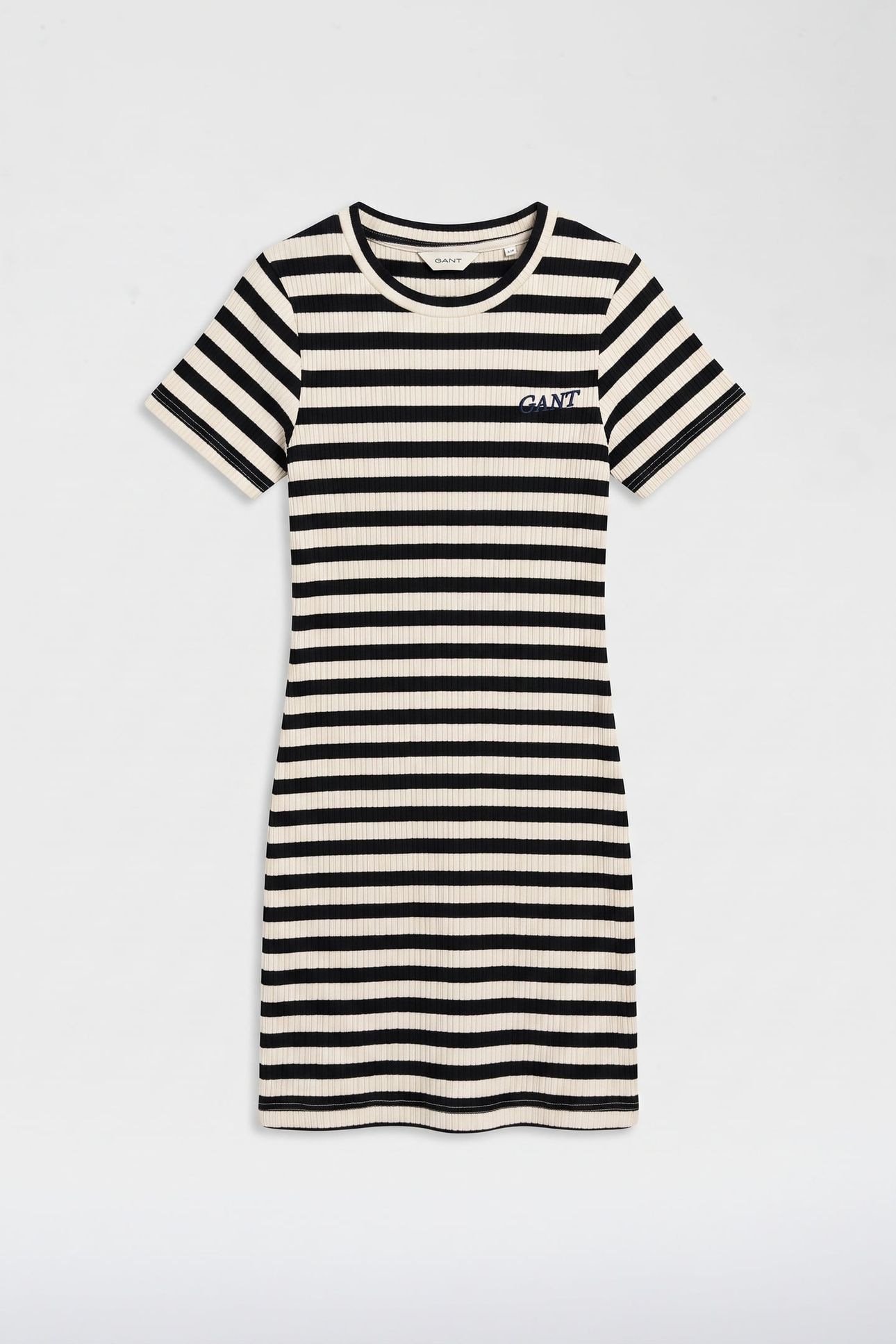 TEEN GIRLS STRIPED RIB T-SHIRT DRESS EVENING BLUE 2