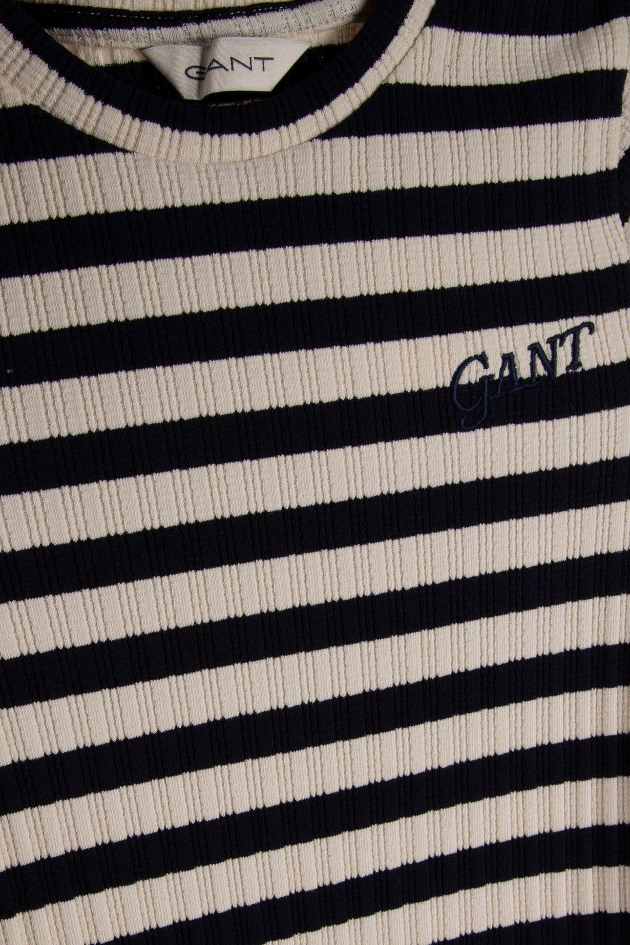 TEEN GIRLS STRIPED RIB T-SHIRT DRESS EVENING BLUE 4