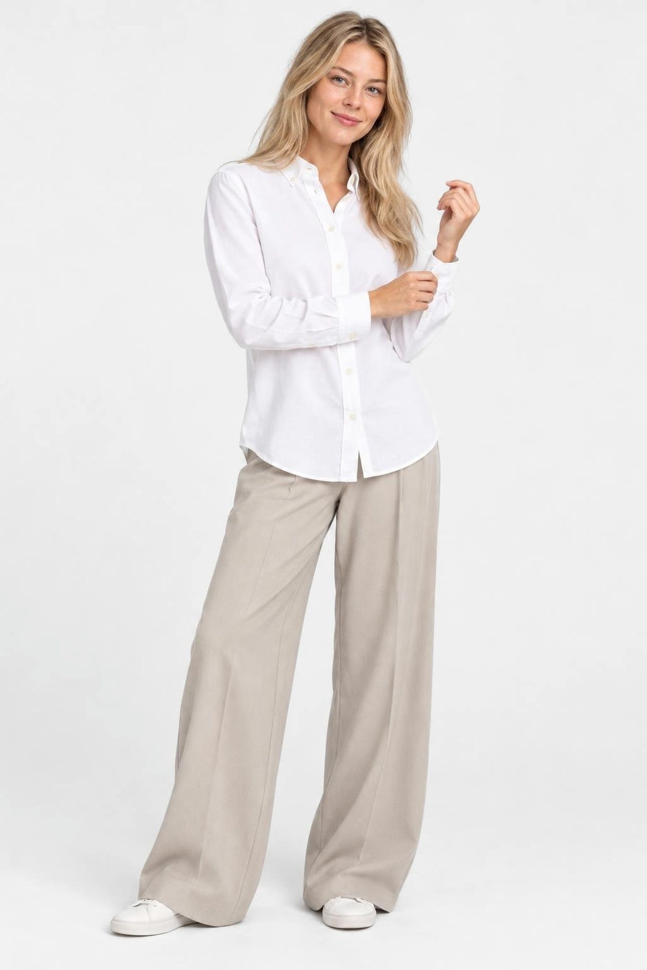 SOLID STRETCH OXFORD SHIRT WHITE 1