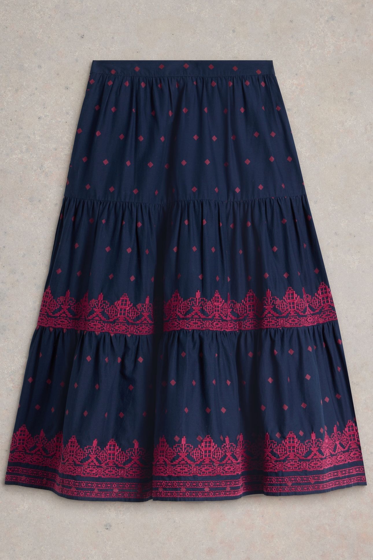 POLLY EMBROIDERED SKIRT NAVY MULTI 4