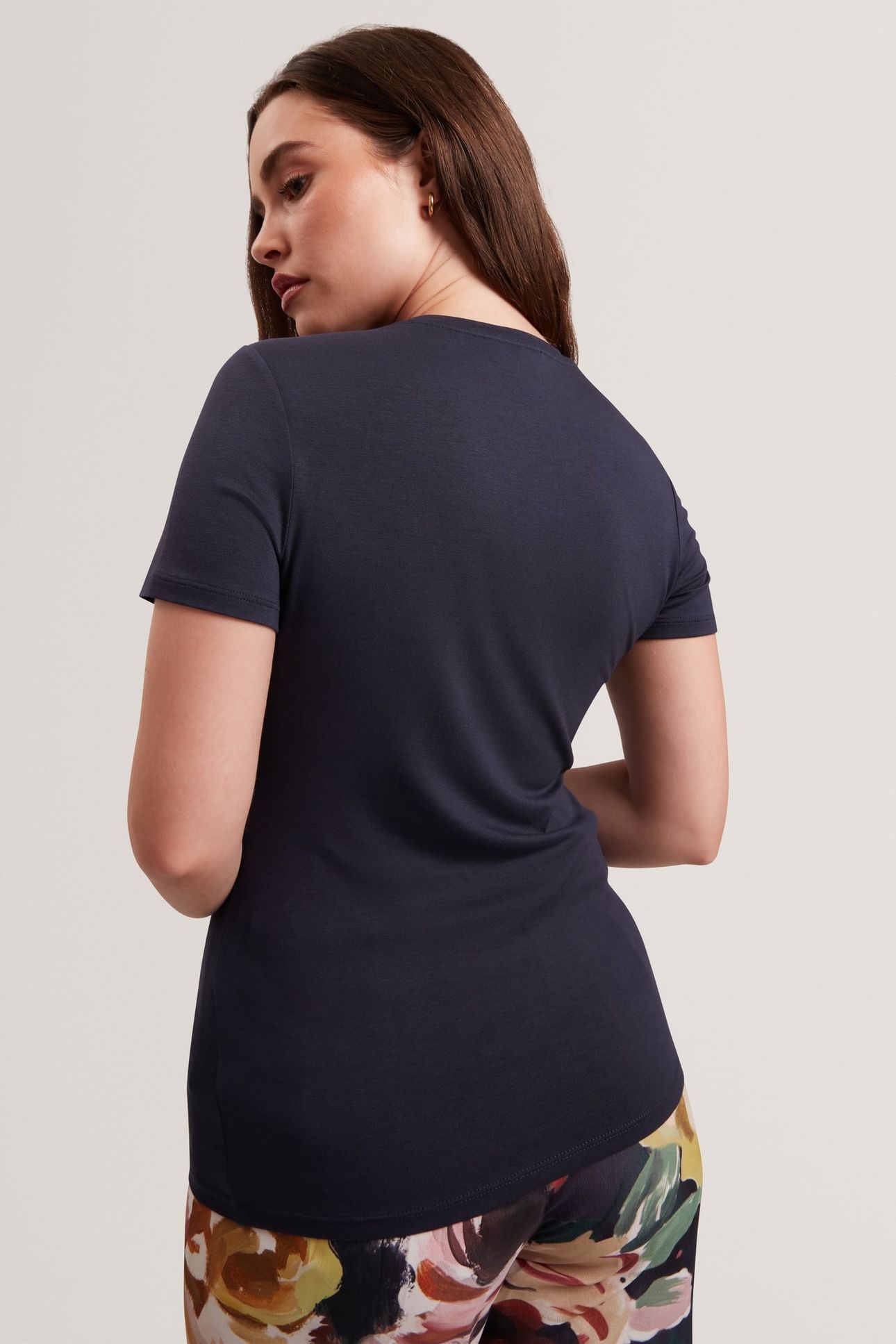 PRINTED FITTED TEE NAVY 2