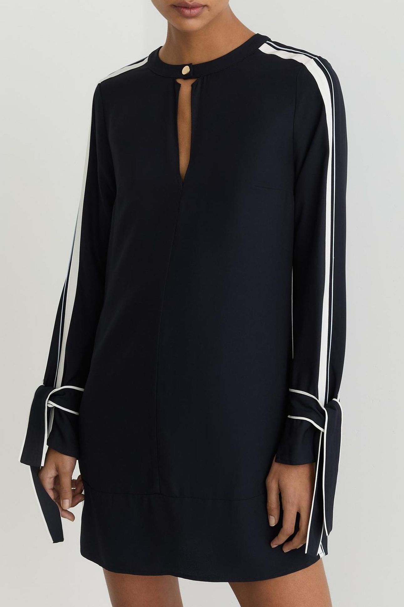 SHORT TIPPED SHIFT DRESS NAVY 1