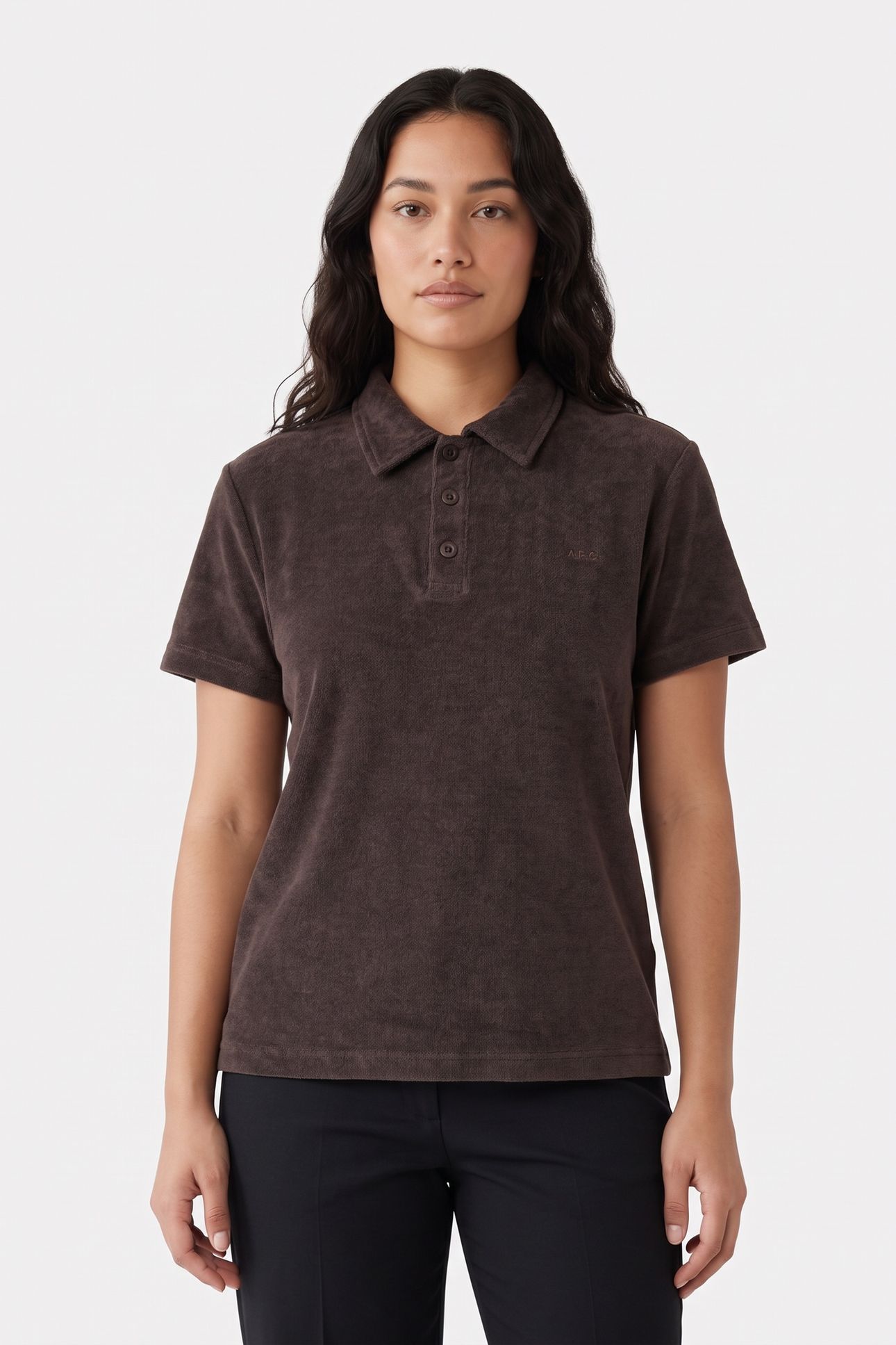 UNISEX POLO SHORT SLEEVE BROWN 2