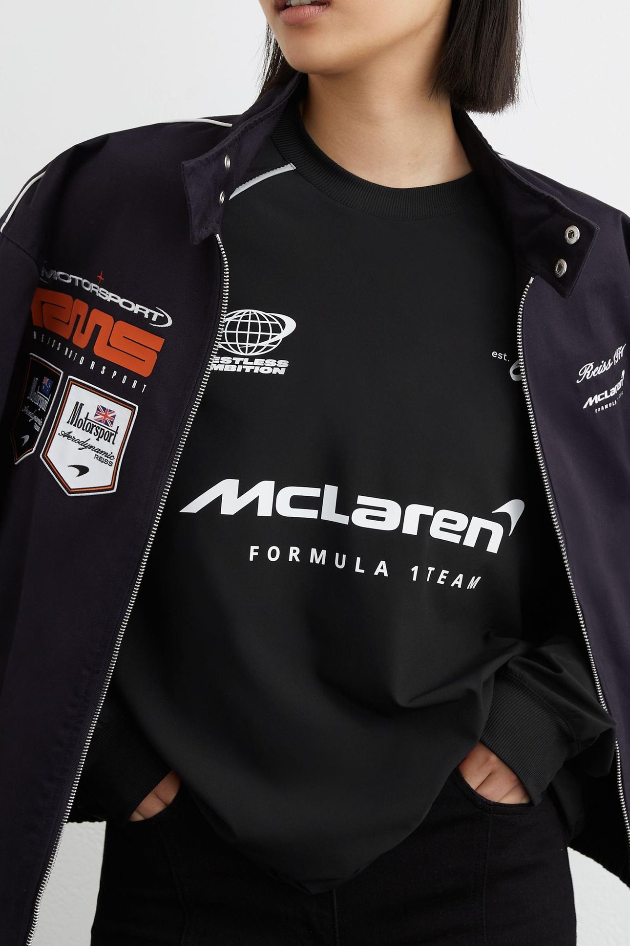 LS MCLAREN PRINTED RAGLAN TRACK TOP BLACK 5