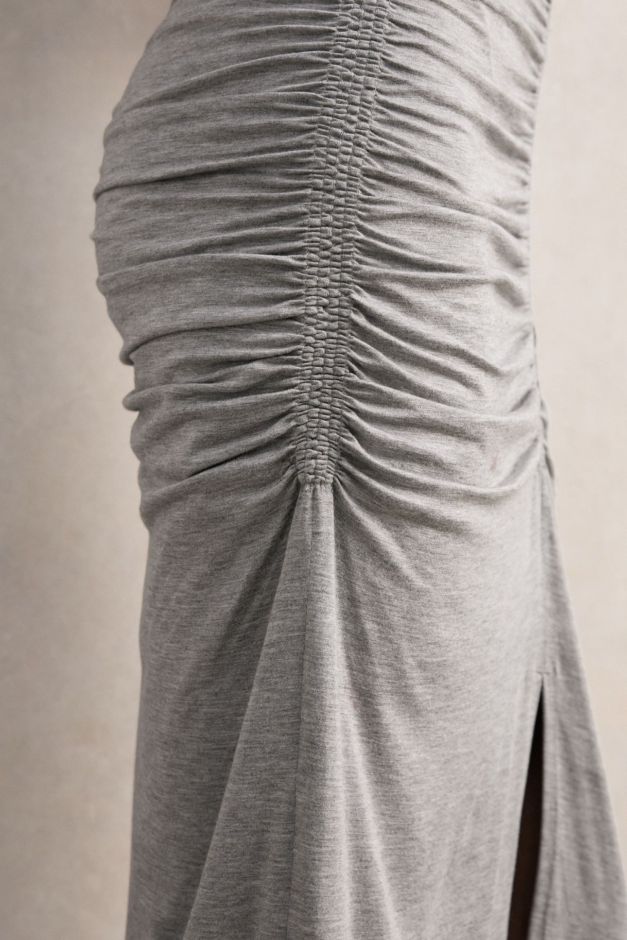 RUCHED GREY JERSEY DRESS GREY 6