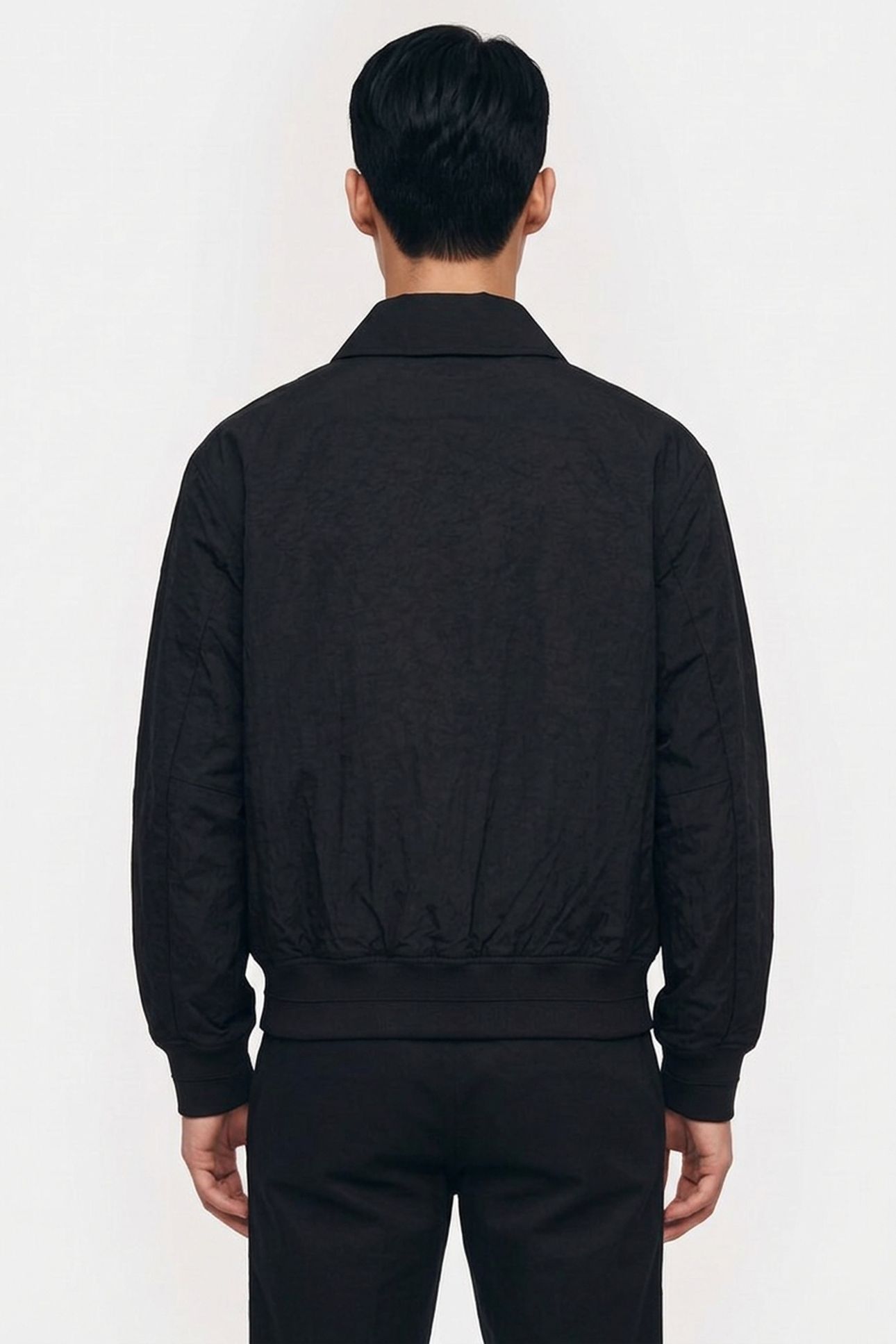 LS NYLON COLLARED JACKET BLACK 2