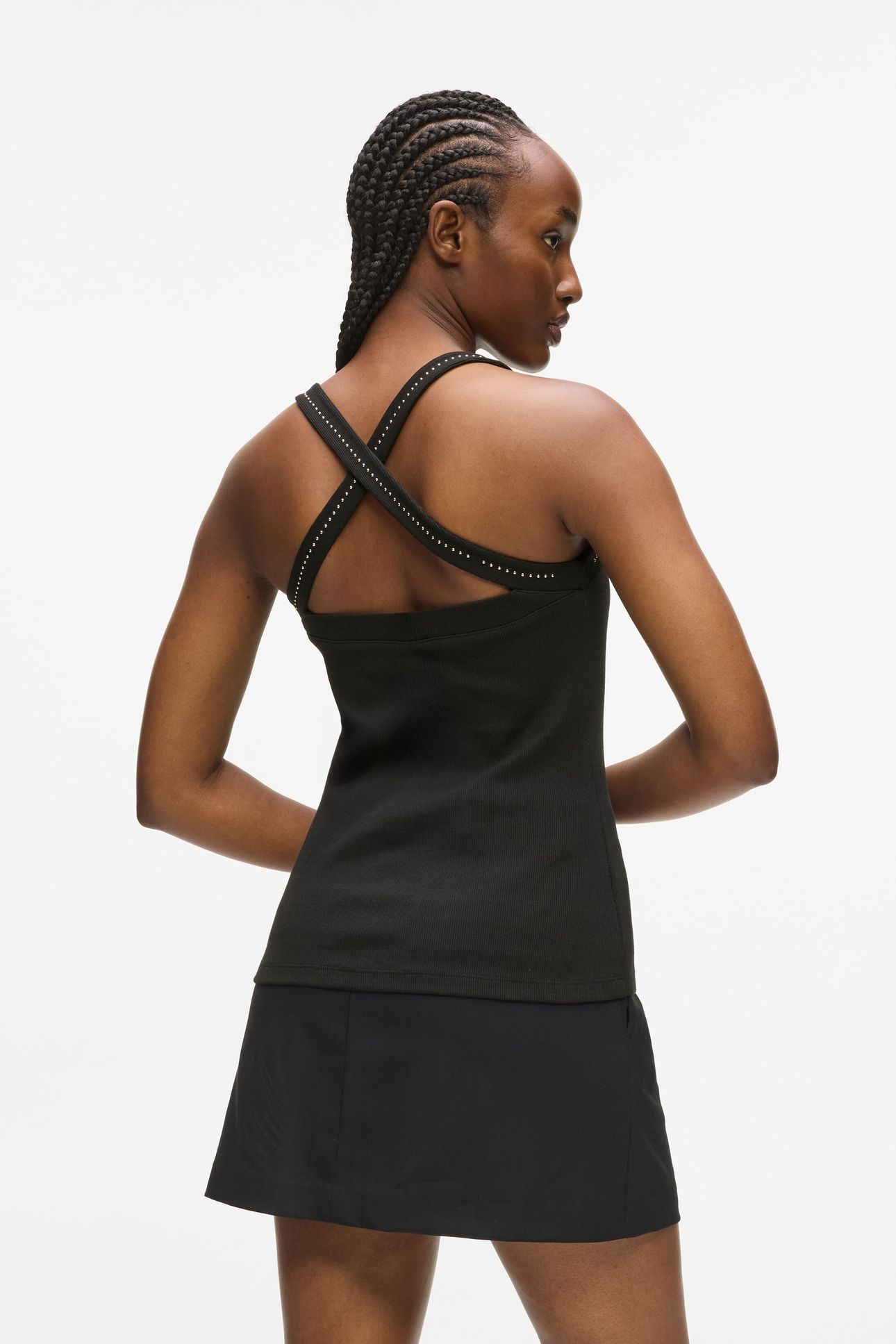 MINI STUD DETAIL TANK TOP BLACK 3