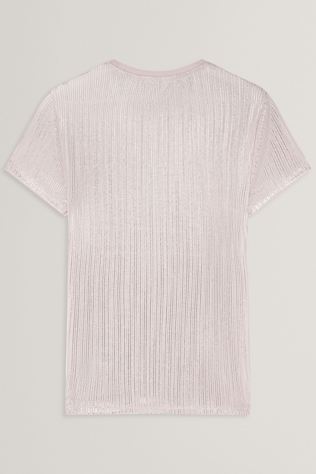 METALLIC SHORT SLEEVE CREW NECK TEE PINK 4