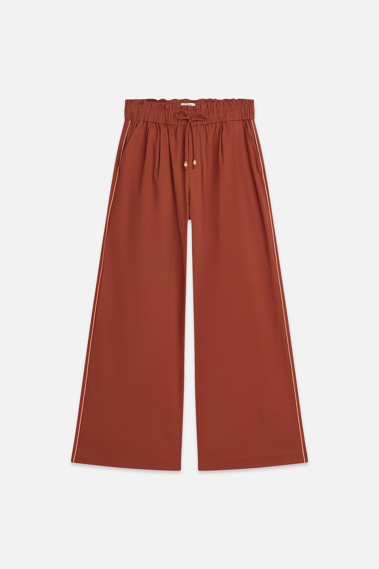 COTTON VOILE PULL ON BEACH PANTS BURNT HENNA 4