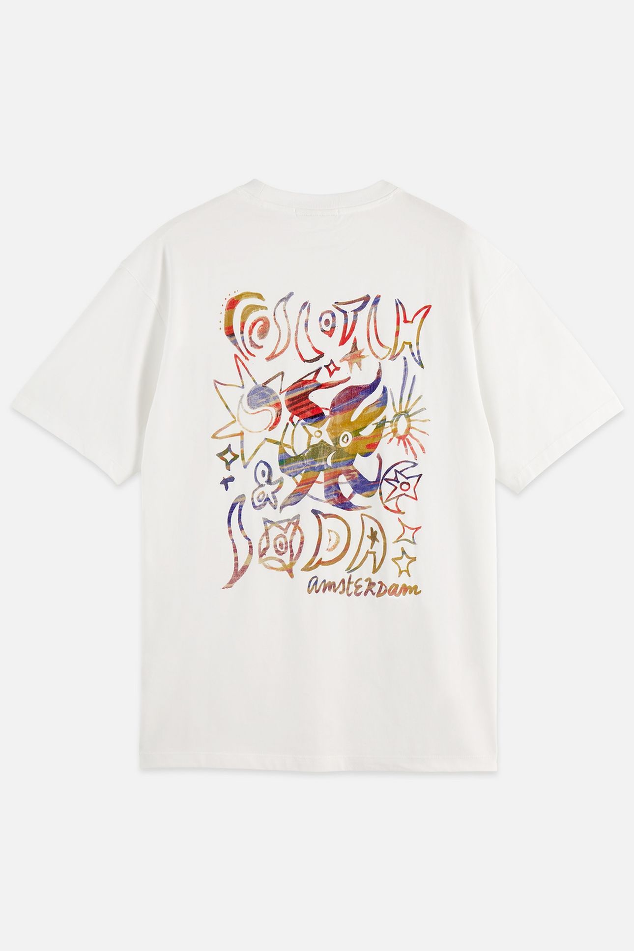 FRONT AND BACK ARTWORK RELAXED-FIT T-SHIRT WHITE/PASTEL 5