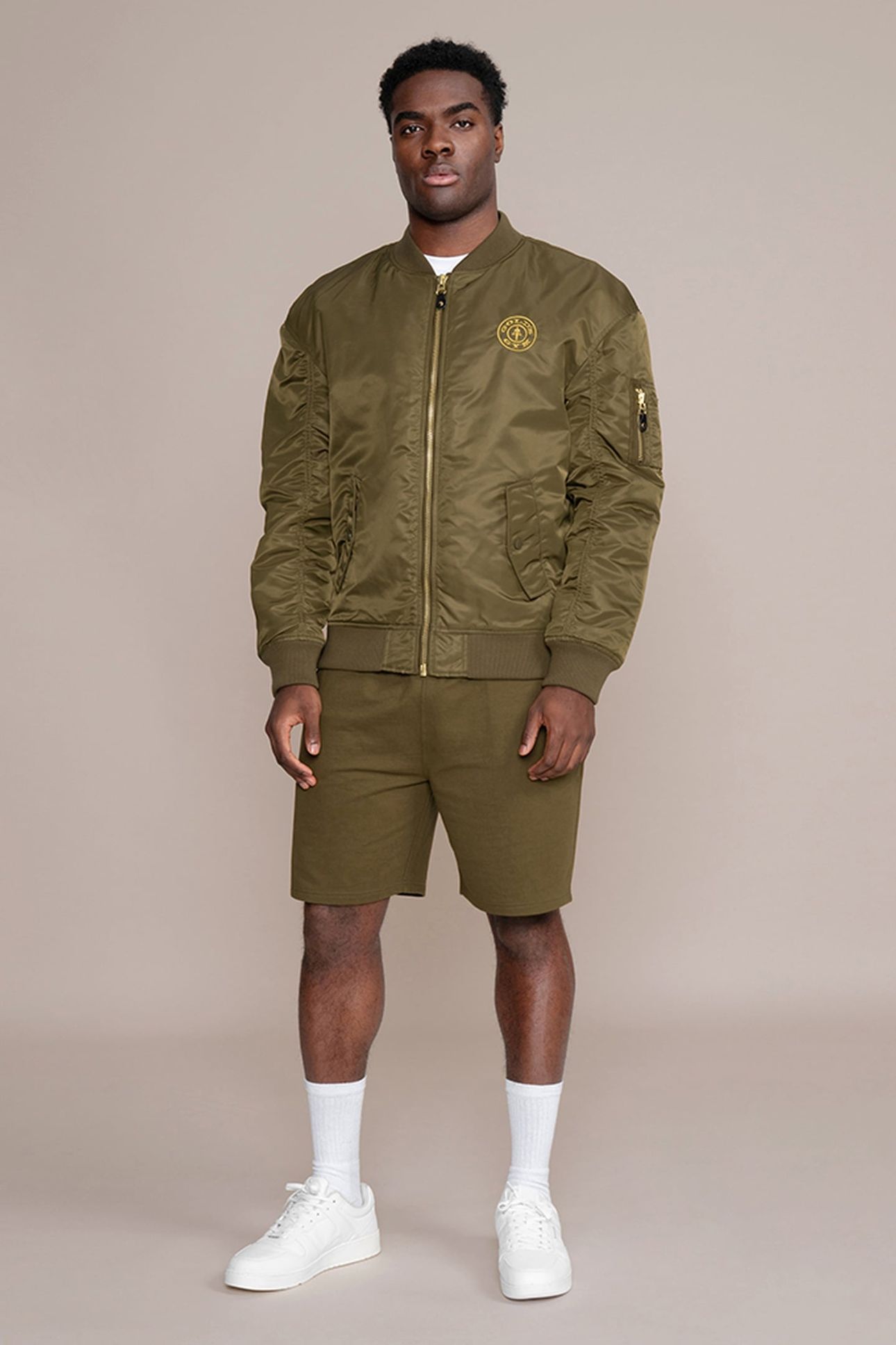 WEIGHT PLATE BOMBER JACKET OLIVE 3