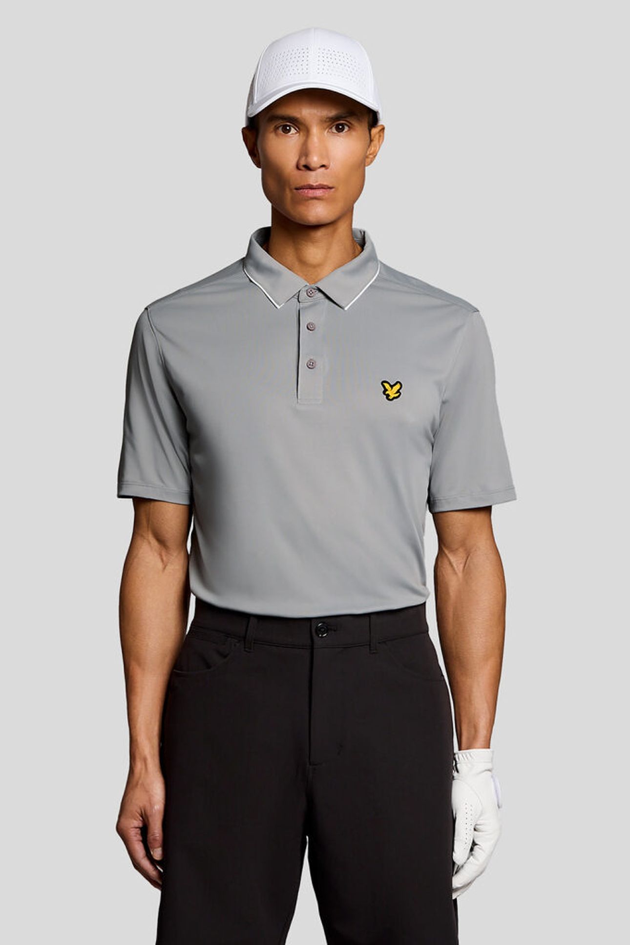 GOLF CONTRAST COLLAR POLO ULTIMATE GREY 1