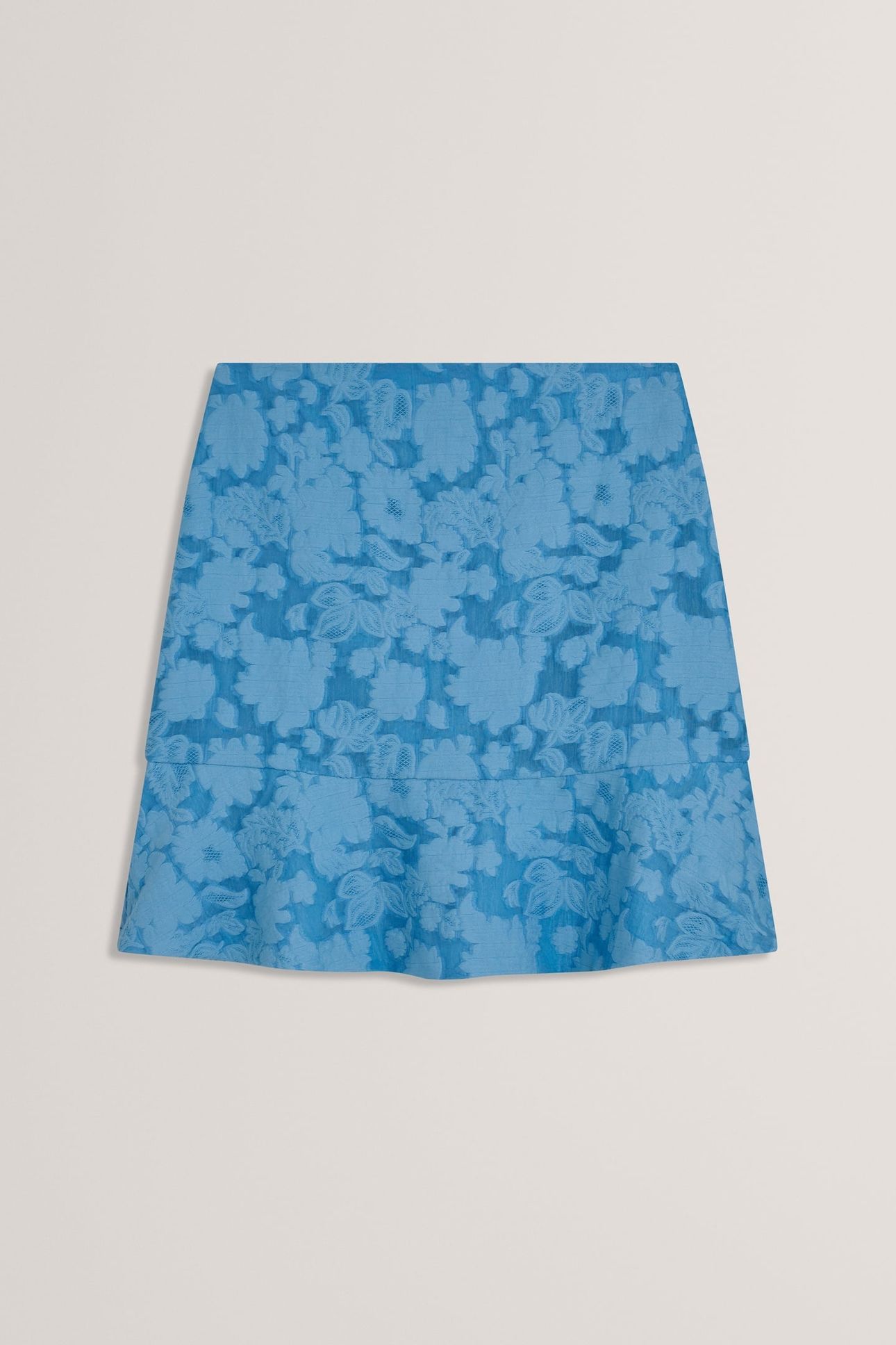 TEXTURED MINI SKIRT MID-BLUE 3