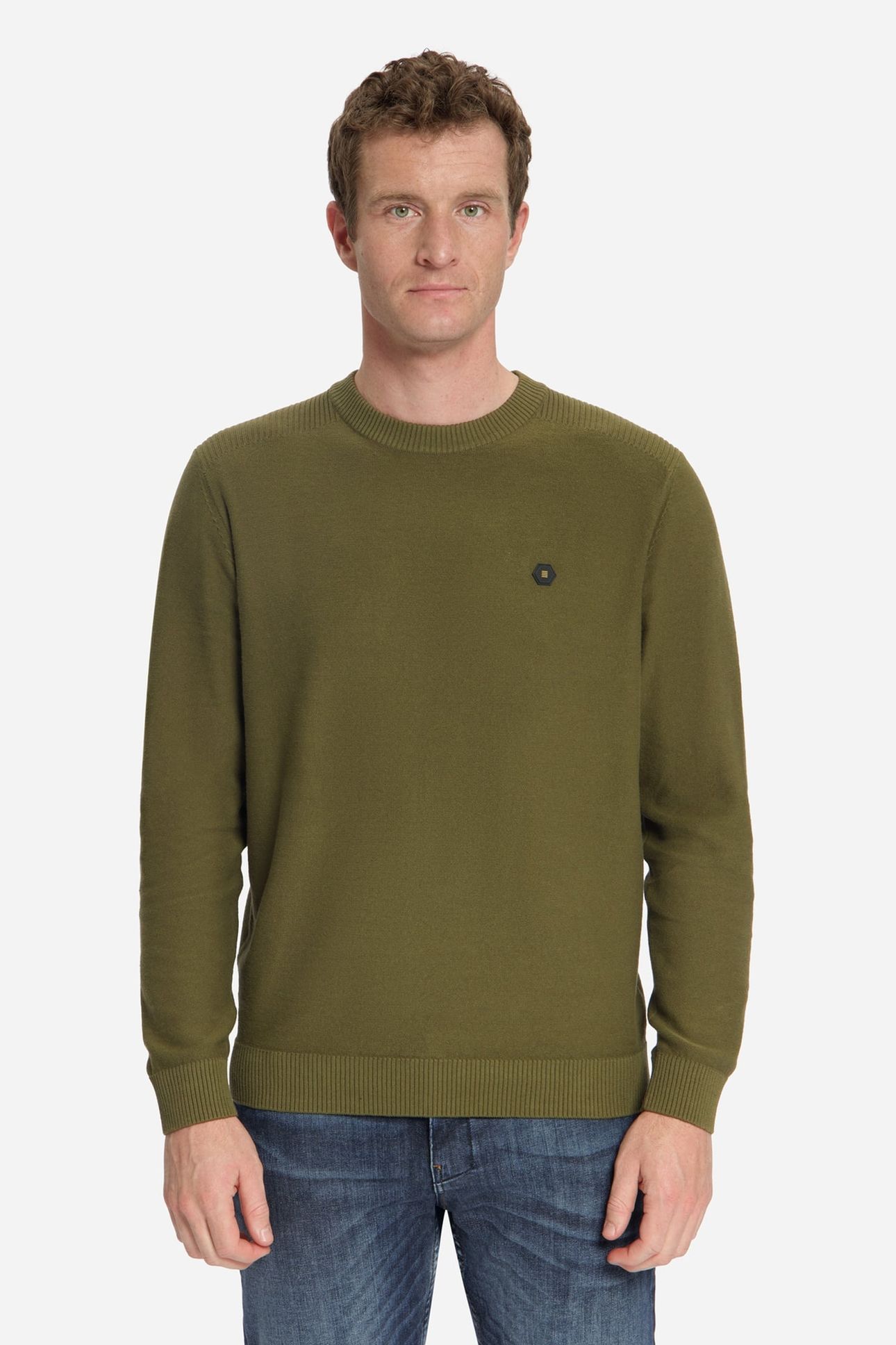 PULLOVER CREWNECK SHOULDER DETAIL MOSS 1