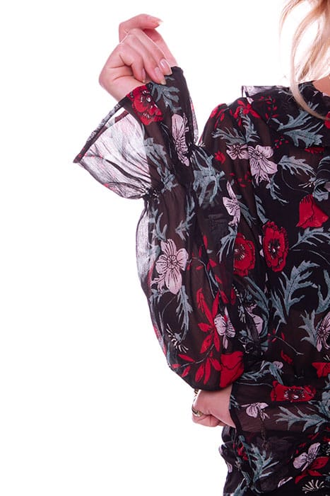 JONI RUFFLE FLOWER BLOUSE BLACK 5