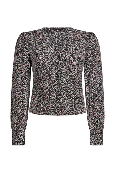 ELIN DITZY FLORAL V-NECK BUTTON BLOUSE WOMEN BLACK/WHITE 1