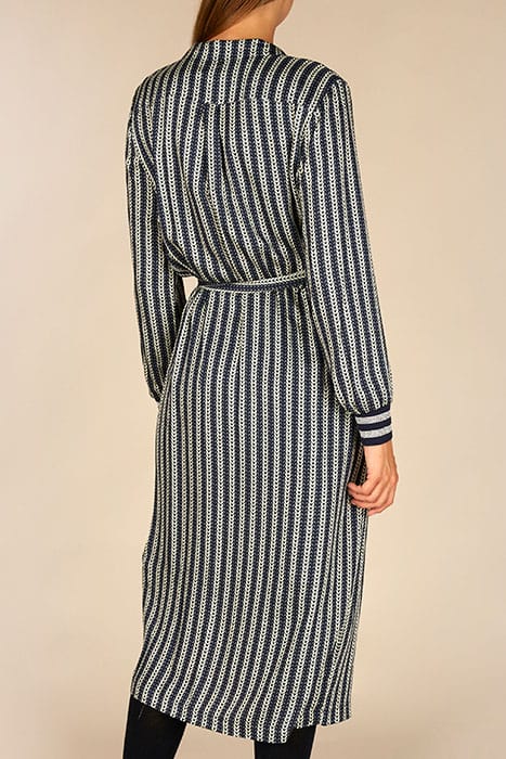 DRESS LS POLOCOLLAR + BELT BLUE 3