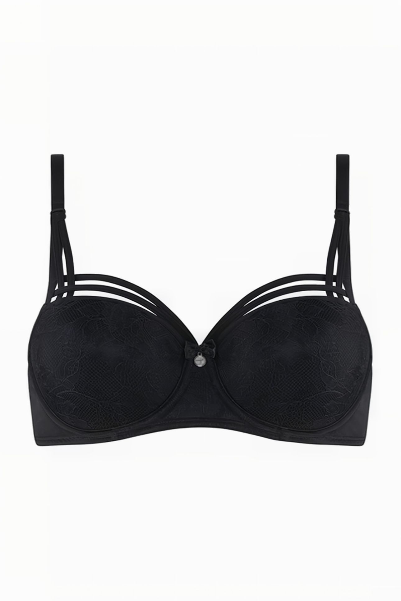 DAME DE PARIS BLACK LACE BOW BALCONY BRA 4