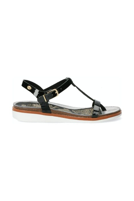 SANDAL CORK MATCH UPPER PATENT LEATHER BLACK 1