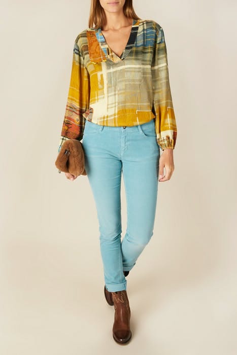 LOOSE V-NECK SHIRT MULTI W90191 5