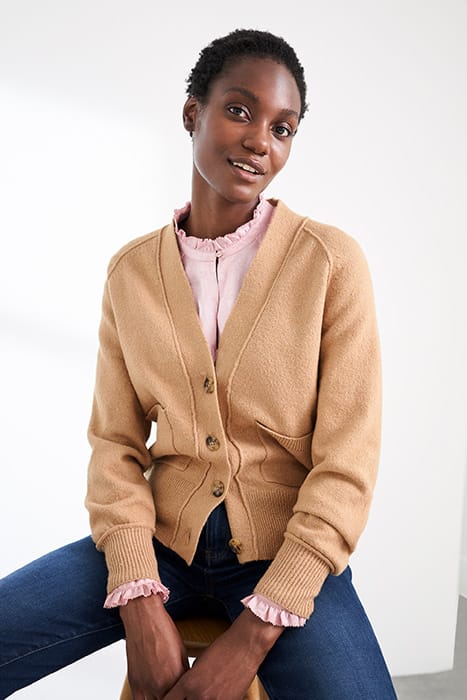BOBBY V-NECK CARDIGAN LIGHT TAN 5