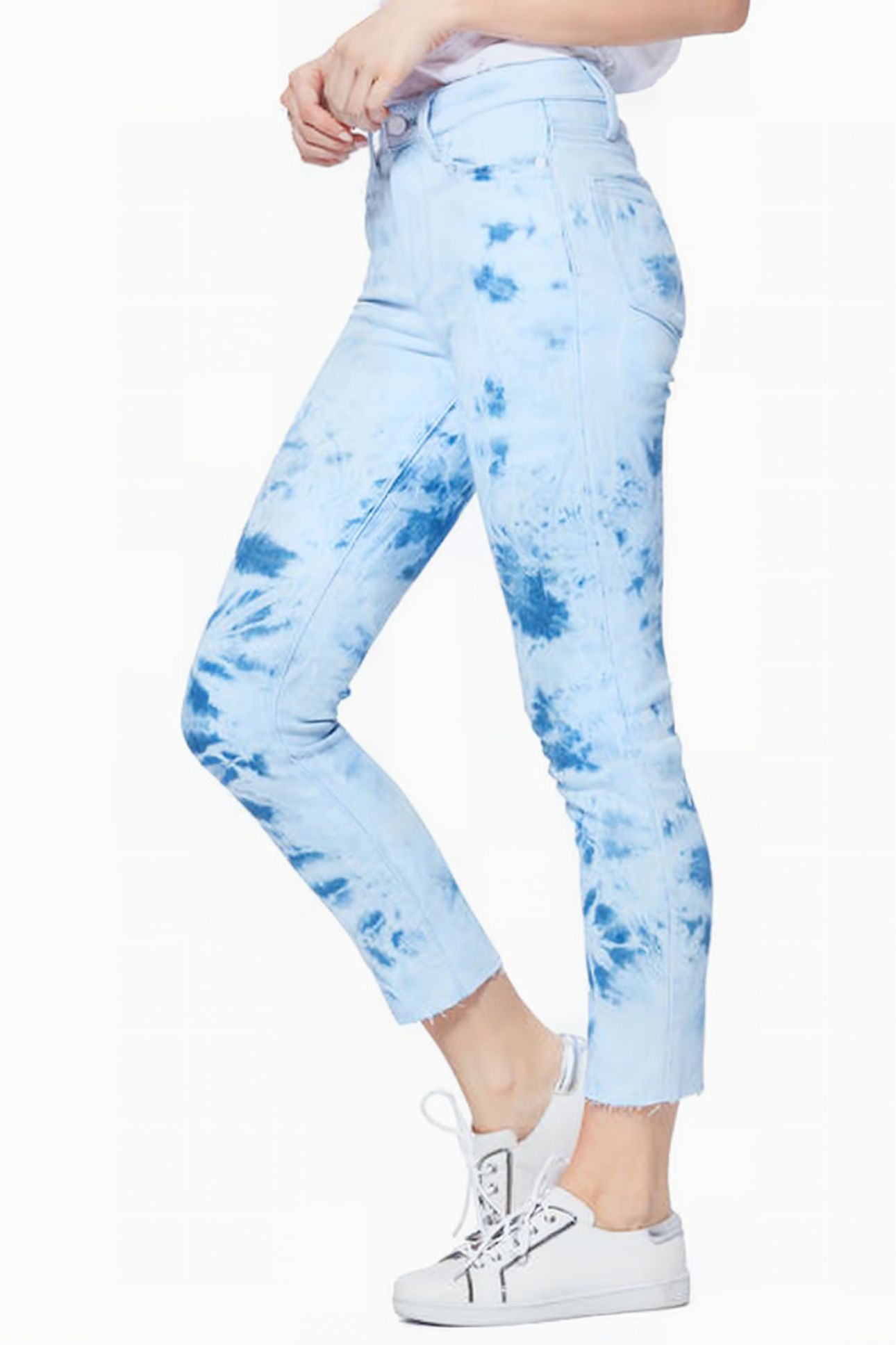 HOXTON SLIM CROP RAW HEM INDIGO TIE DYE 2