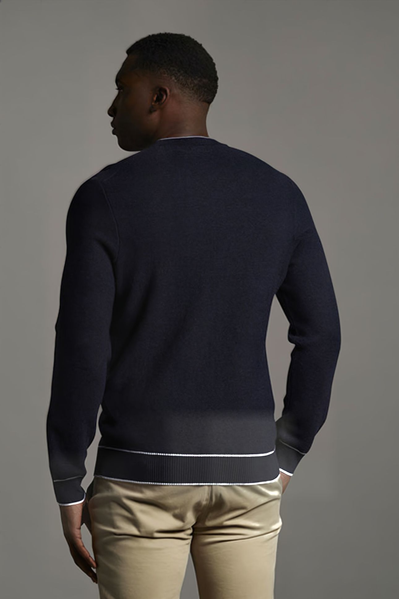 BLACK EAGLE TEXTURE KNIT CREW NECK DARK NAVY 2
