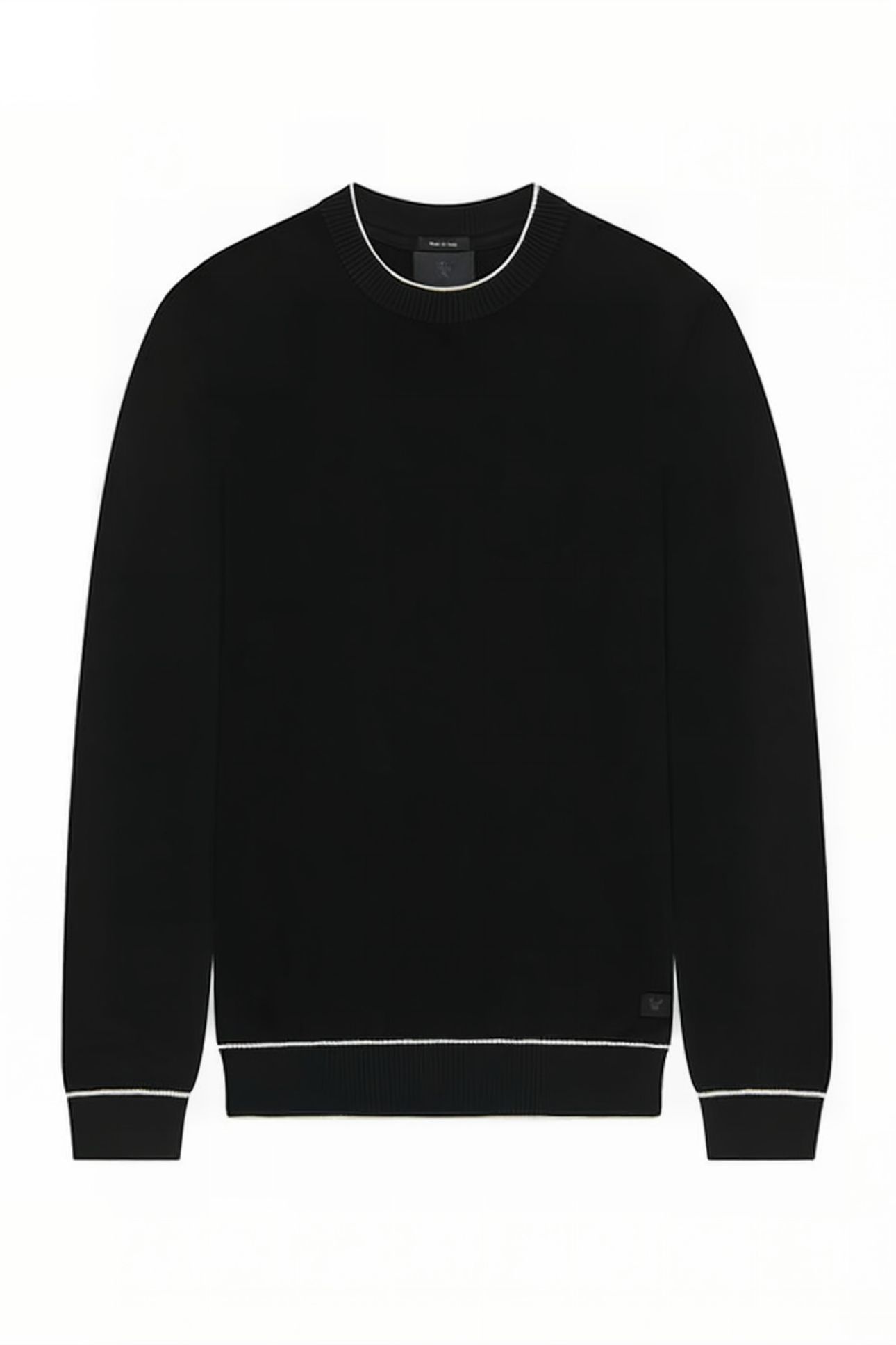 BLACK EAGLE TEXTURE KNIT CREW NECK JET BLACK 1