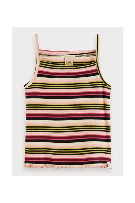 FITTED RIB YARN DYED STRIPE TANK TOP COMBO X 1