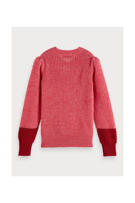CHUNKY KNIT WITH SPECIAL SLEEVE PINK SMOOTHIE MELANGE 2