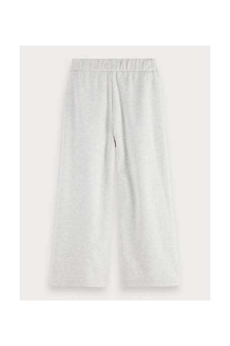 WIDE LEG CROPPED SWEAT PANTS WITH BRANDED WAIST CORDS ECRU M 2