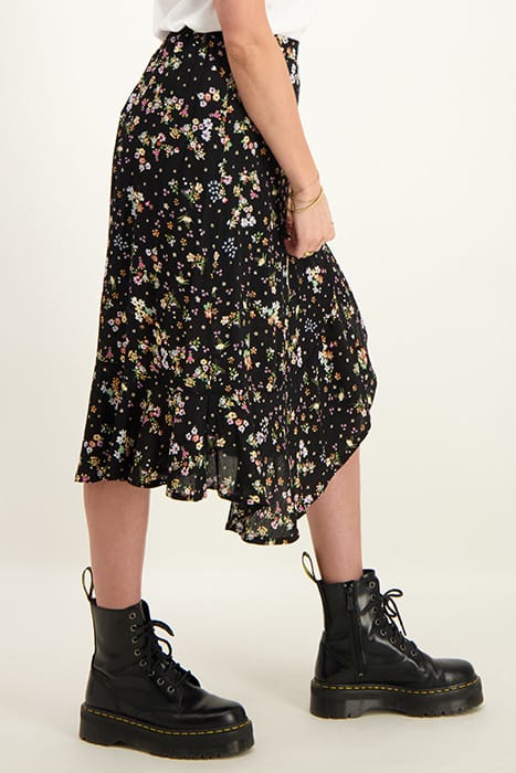 Black midi skirt with flowers 10