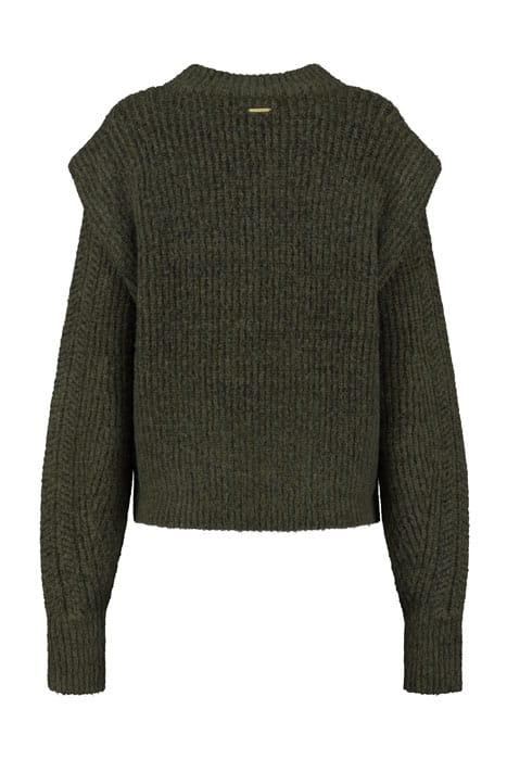 GIRLS ISABEL KNIT DARK ARMY WASHED 2