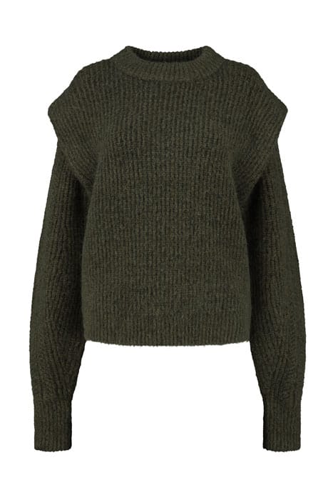 GIRLS ISABEL KNIT DARK ARMY WASHED 1
