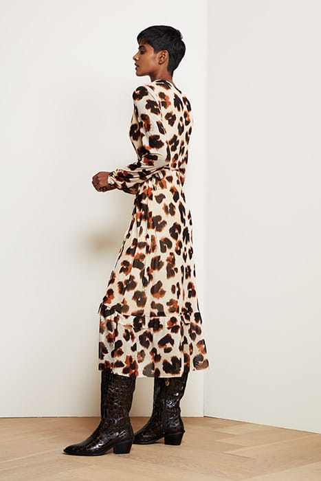 NATASJA FRILL DRESS BLACK/RUST 5