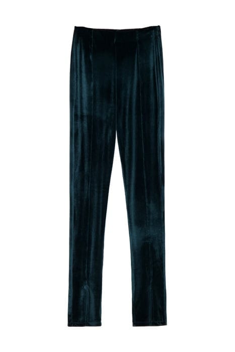 GROENE VELVET LEGGING MET SPLIT GREEN GREEN 1