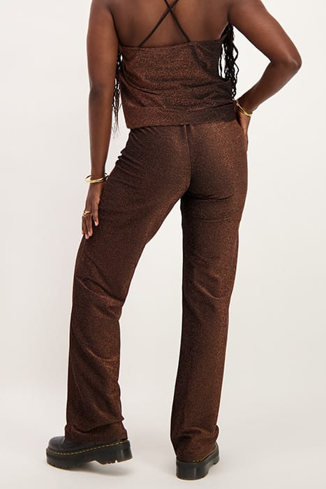 BRUINE GLITTER STRAIGHT FIT BROEK BRONZE BRONZE 3