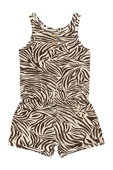 JUMPSUIT SHORT ZEBRA BROWN/ECRU 1