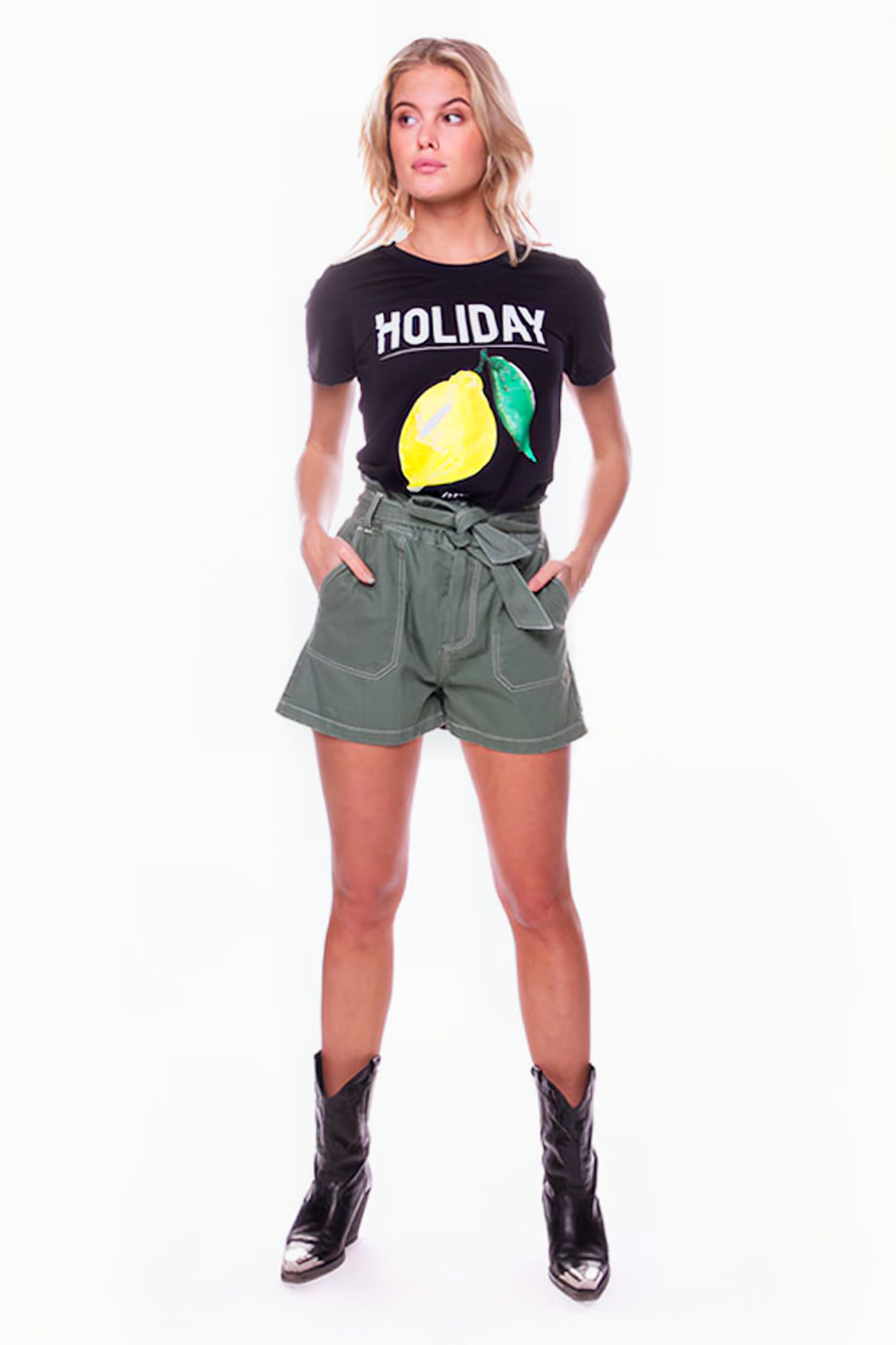 BELLS UTILITY PAPERBAG SHORT WOMEN ARMY 2