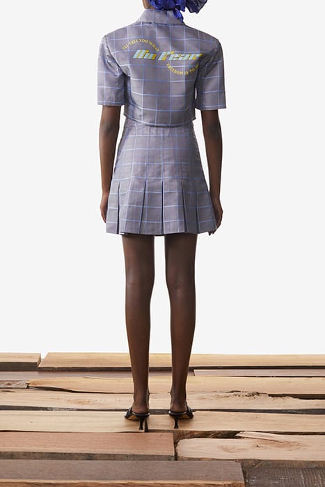 GREY BLUE CHECK KENEE SKIRT 2