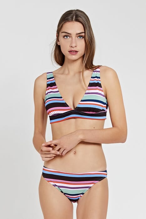 LADIES MOD STRIPE BOBBY TOP BIKINI MULTI COLOUR 1