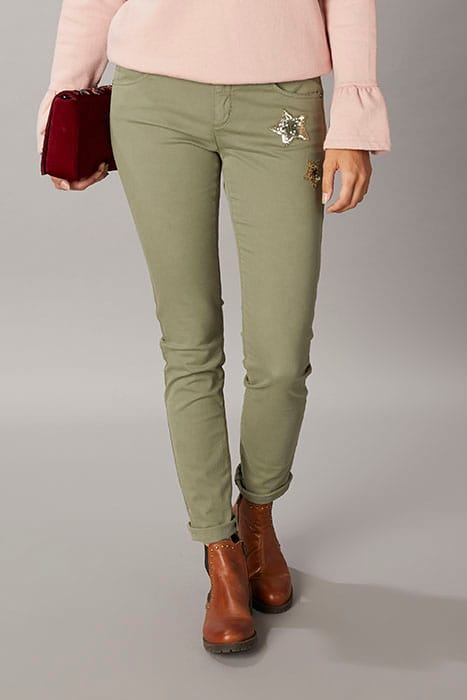COTTON 5 POCKET PANTS GREEN 2