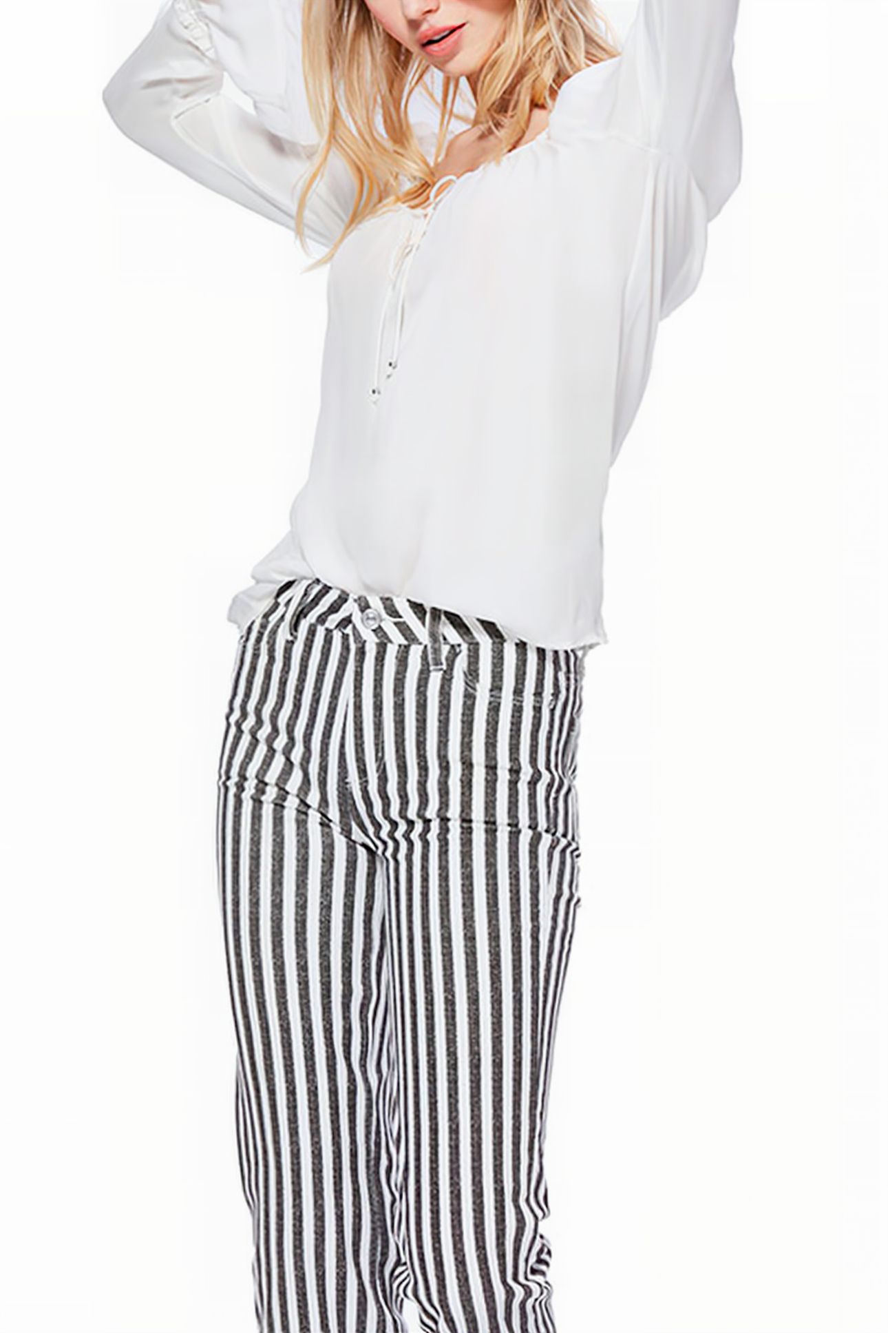 ATLEY ANKLE FLARE RAW HEM COVE STRIPE 5
